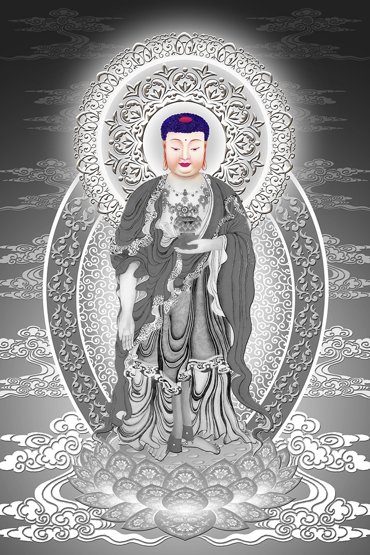 Hãy chiêm ngưỡng bức tranh Phật trắng đen đầy tinh tế và thanh tịnh. Với cách sắp xếp màu sắc và ánh sáng độc đáo, bức tranh sẽ mang đến cho bạn cảm giác thư thái và bình yên.